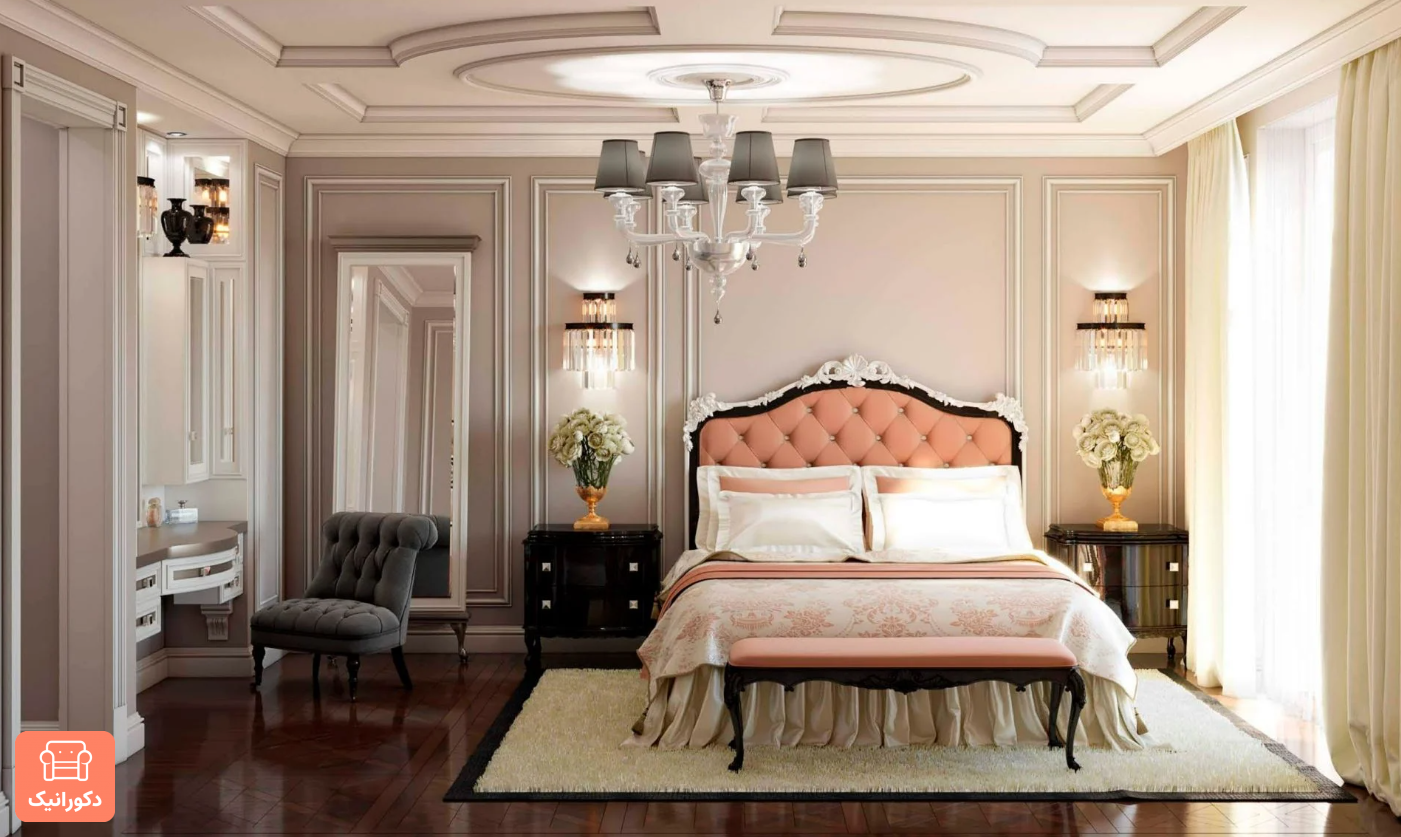 زیبای اتاق خواب سبک نئوکلاسیک
